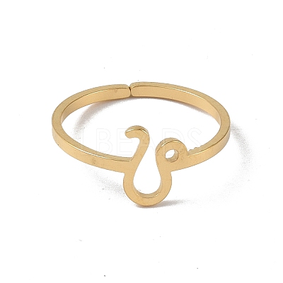 Real 18K Gold Plated 304 Stainless Steel Adjustable Finger Ring RJEW-L115-01G-08-1