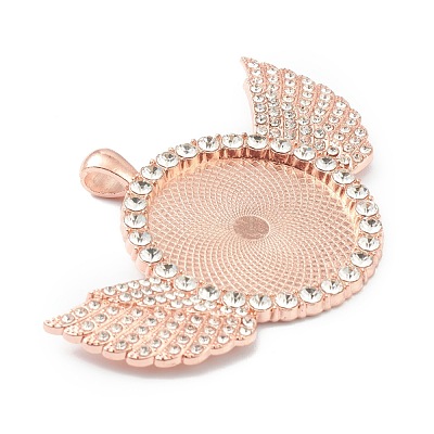 Alloy Pendant Cabochon Setting ALRI-XCP0001-09-1