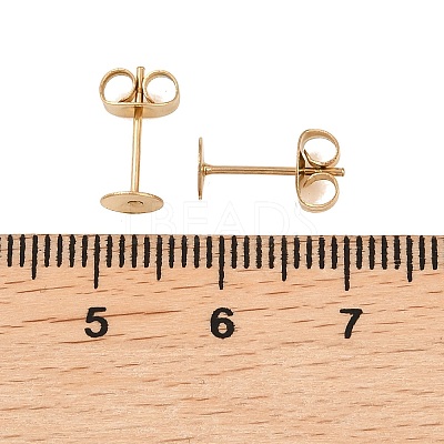Ion Plating(IP) 304 Stainless Steel Stud Earring Findings STAS-H436-24G-5mm-1