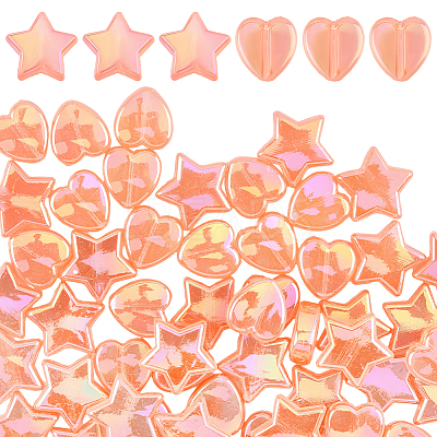 100Pcs 2 Styles Transparent Acrylic Beads OACR-SC0002-41A-1