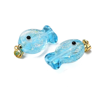 Handmade Dichroic Foil Lampwork Pendants X1-DICH-G001-01G-07-1
