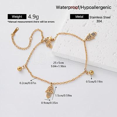 304 Stainless Steel Charm Anklets for Women YT2164-1-1