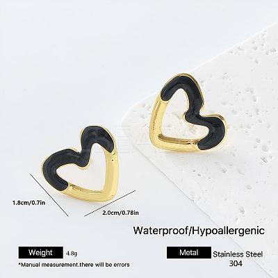 304 Stainless Steel Enamel Stud Earrings for Women JJ0945-4-1