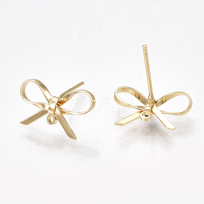 Brass Stud Earring Findings KK-S350-013G-1