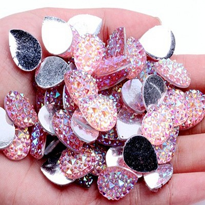 Opaque Resin Rhinestone Cabochons RESI-WH0035-29C-1