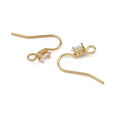 SHEGRACE Brass Pave Cubic Zirconia Earring Findings XGRQ4S192-742G-1