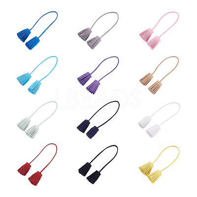 12Pcs 12 Color Double-end Velvet Tassels Pendant DIY-GN0001-10-1
