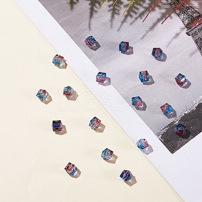 Two Tone Transparent Spray Painted Acrylic Bead X-ACRP-T005-26C-1