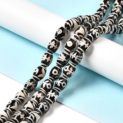 Tibetan Style dZi Beads Strands G-F726-A14-1