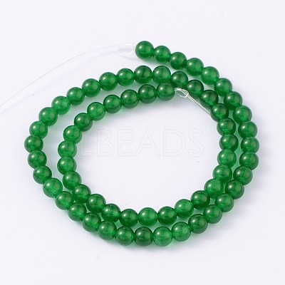 Dyed Natural White Jade Round Bead Strands G-O113-08-6mm-1