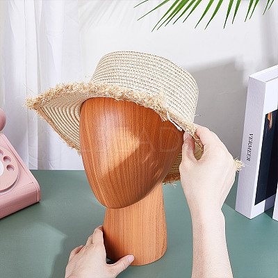 Head Shaped Wood Hat Display Racks AJEW-WH0816-102-1
