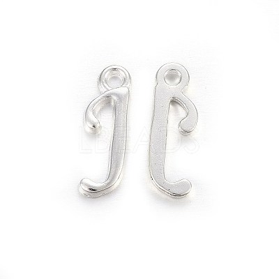 Silver Color Plated Alloy Letter Pendants PALLOY-J718-01S-J-1