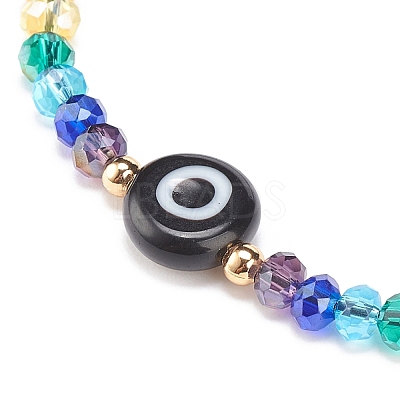 Lampwork Evil Eye & Glass Beaded Bracelet BJEW-JB08367-04-1