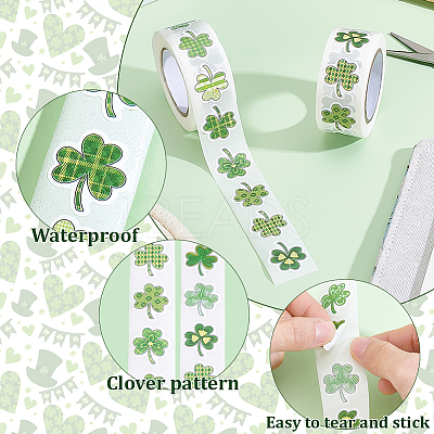 Clover PVC Stickers DIY-WH0780-10-1