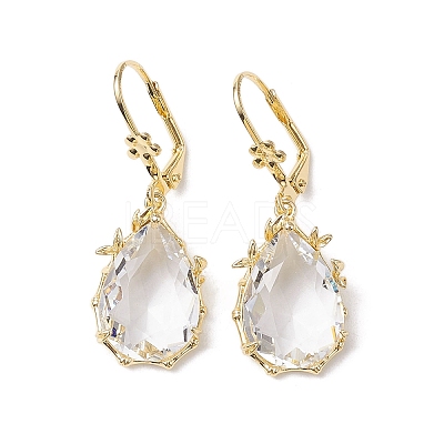 Glass Leverback Earring EJEW-C077-02KCG-01-1