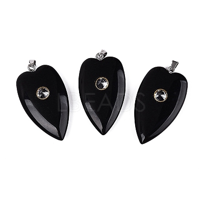 Natural Obsidian Pendants G-Q601-47A-1