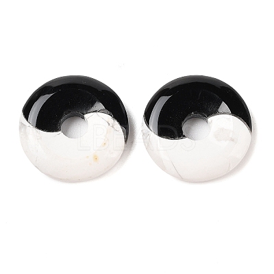 Natural Obsidian & Howlite Yin-yang Pendants FIND-Q109-01-1