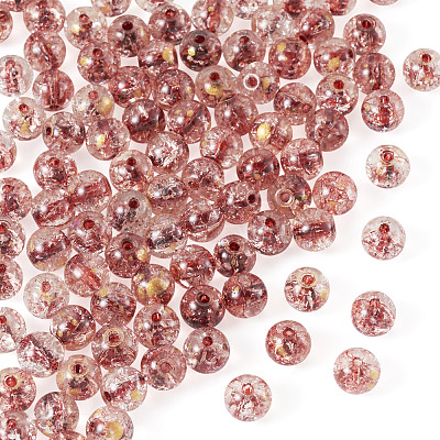 100Pcs Crackle Transparent Glass Beads GLAA-TADJ0001-12H-1