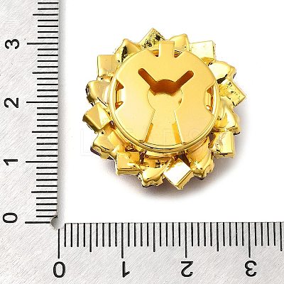 Golden Tone Alloy Rhinestone Buttons LS-BUTT-WH0051-02D-G-1