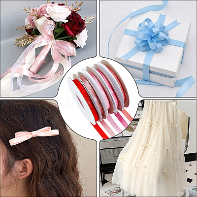 5 Rolls Single Face Polyester Satin Ribbon SRIB-CY0001-38C-1