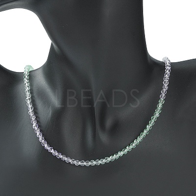 Bling Glass Round Beaded Necklace for Women NJEW-PH01490-04-1