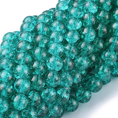 Crackle Glass Beads Strands X-CCG-Q001-8mm-15-1