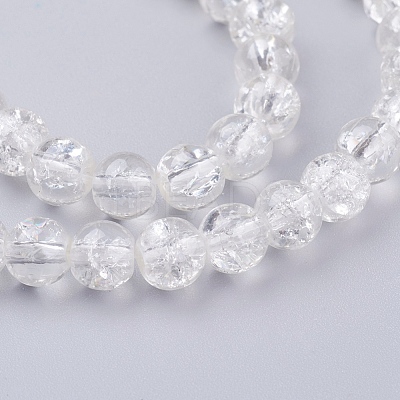 Spray Painted Crackle Glass Beads Strands CCG-Q001-6mm-01-1