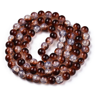 Transparent Crackle Baking Paint Glass Beads X1-DGLA-T003-01C-16-1