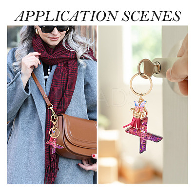 Alloy Resin Butterfly Keychains KEYC-TADJ0002-02G-X-1