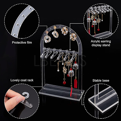 Transparent Acrylic Earring Display Stands ODIS-WH0025-62-1