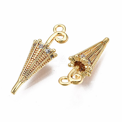 Brass Micro Pave Clear Cubic Zirconia Pendants KK-Q277-040-NF-1