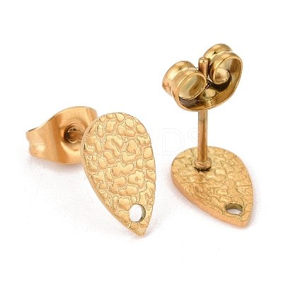 Ion Plating(IP) 304 Stainless Steel Stud Earring Findings STAS-O119-29G-1