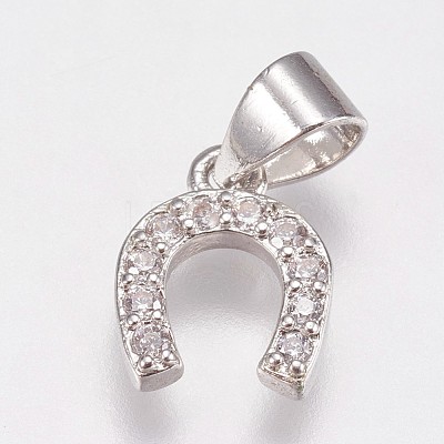 Brass Micro Pave Cubic Zirconia Charms X-ZIRC-E145-27P-1