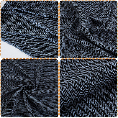 Herringbone Patterned Tweed Fabric for Clothing Accessories DIY-WH0579-94B-1