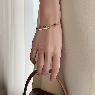 Oval Alloy Enamel Link Multi-strand Bracelets FS-WGF0A33-01-1