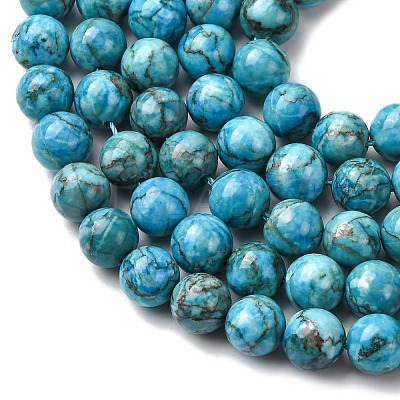 Natural Marble Beads Strands G-K211-10mm-E-1