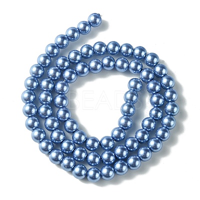 Eco-Friendly Dyed Glass Pearl Round Beads Strands HY-A008-6mm-RB015-1