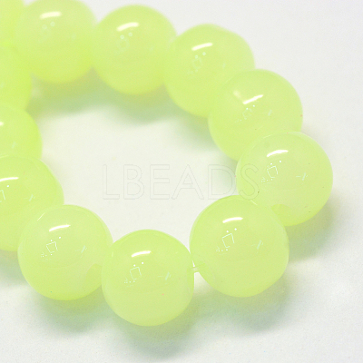 Baking Paint Imitation Jade Glass Round Bead Strands DGLA-Q021-4mm-21-1