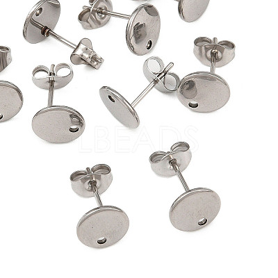 Non-Tarnish 304 Stainless Steel Stud Earring Findings STAS-R063-35-1