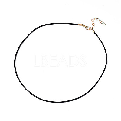 Waxed Cord Necklace Making with Iron Findings NJEW-R229-1.5mm-G-1
