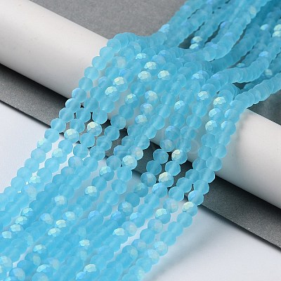 Transparent Glass Beads Strands EGLA-A044-T8mm-MB08-1