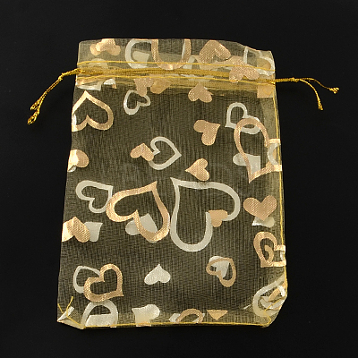 Heart Printed Organza Bags OP-R022-7x9-04-1