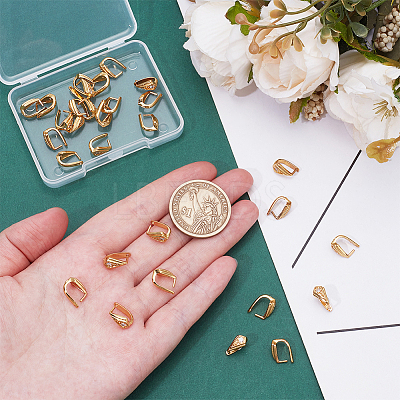 30Pcs Brass Micro Pave Cubic Zirconia Pinch Bails KK-UN0004-94-1