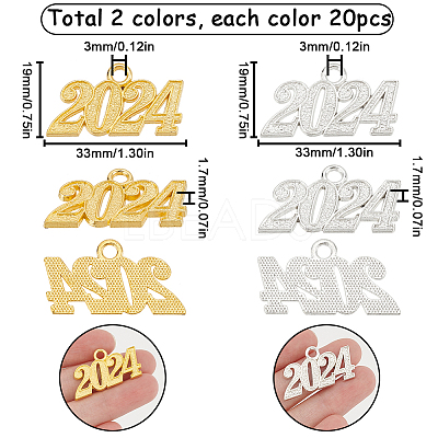 40Pcs 2 Colors Alloy Charms FIND-SC0007-05-1