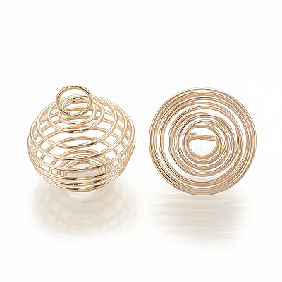 Hollow Lantern Iron Wire Bead Cage Pendants LS-X-IFIN-N001-02KC-1