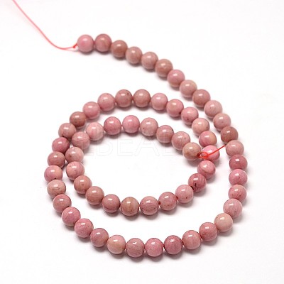 Natural Rhodonite Round Bead Strands G-P072-38-10mm-1