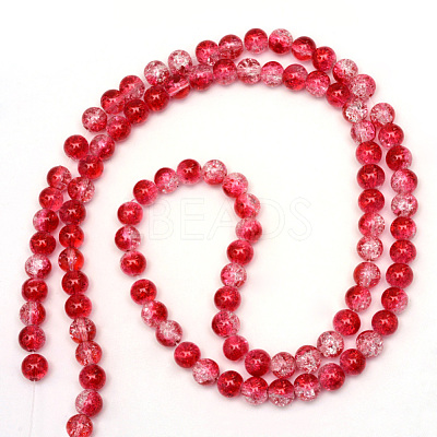 Baking Paint Crackle Glass Bead Strands CCG-S001-4mm-15-1