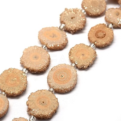 Natural Druzy Quartz Crystal Beads Strands G-F582-A13-1