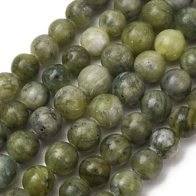 Natural Chinese Jade Beads Strands G-F363-6mm-1