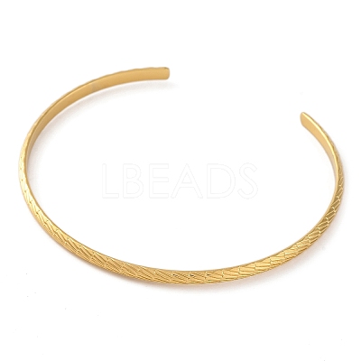 Ion Plating(IP) 304 Stainless Steel Textured Open Cuff Bangles BJEW-G714-01G-1
